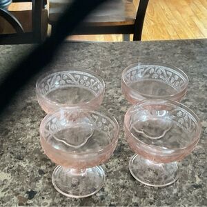 Pink depression sherbets